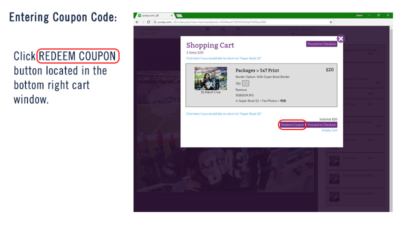 coupon redemption help sb